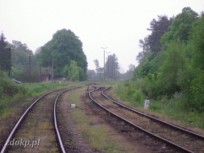 2005-05-23.123 stawiany-slawa widok w str. stawian.jpg - widok na stacj z kierunku Sawy Wlkp, 0.7 km (kilometra bocznicy do CPNu)